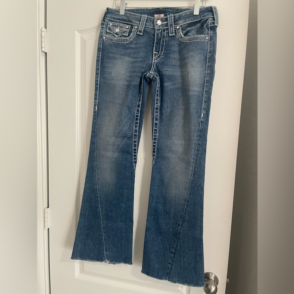 True Religion Denim Jeans with Red Label size 29 made of 99% cotton wide leg VTG